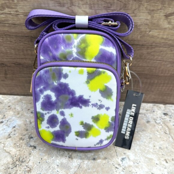 Like Dreams Crossbody Bag Womens Small Purse Multicolor Tie Dye Adjustable Strap - Picture 1 of 9